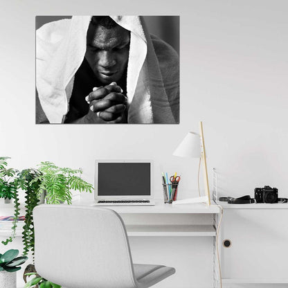 Mike Tyson Portrait Boxer BW Wall Art Print Poster