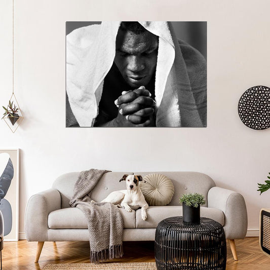 Mike Tyson Portrait Boxer BW Wall Art Print Poster