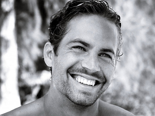 Paul Walker Cute Smile Portrait Actor BW Wall Art Print Poster