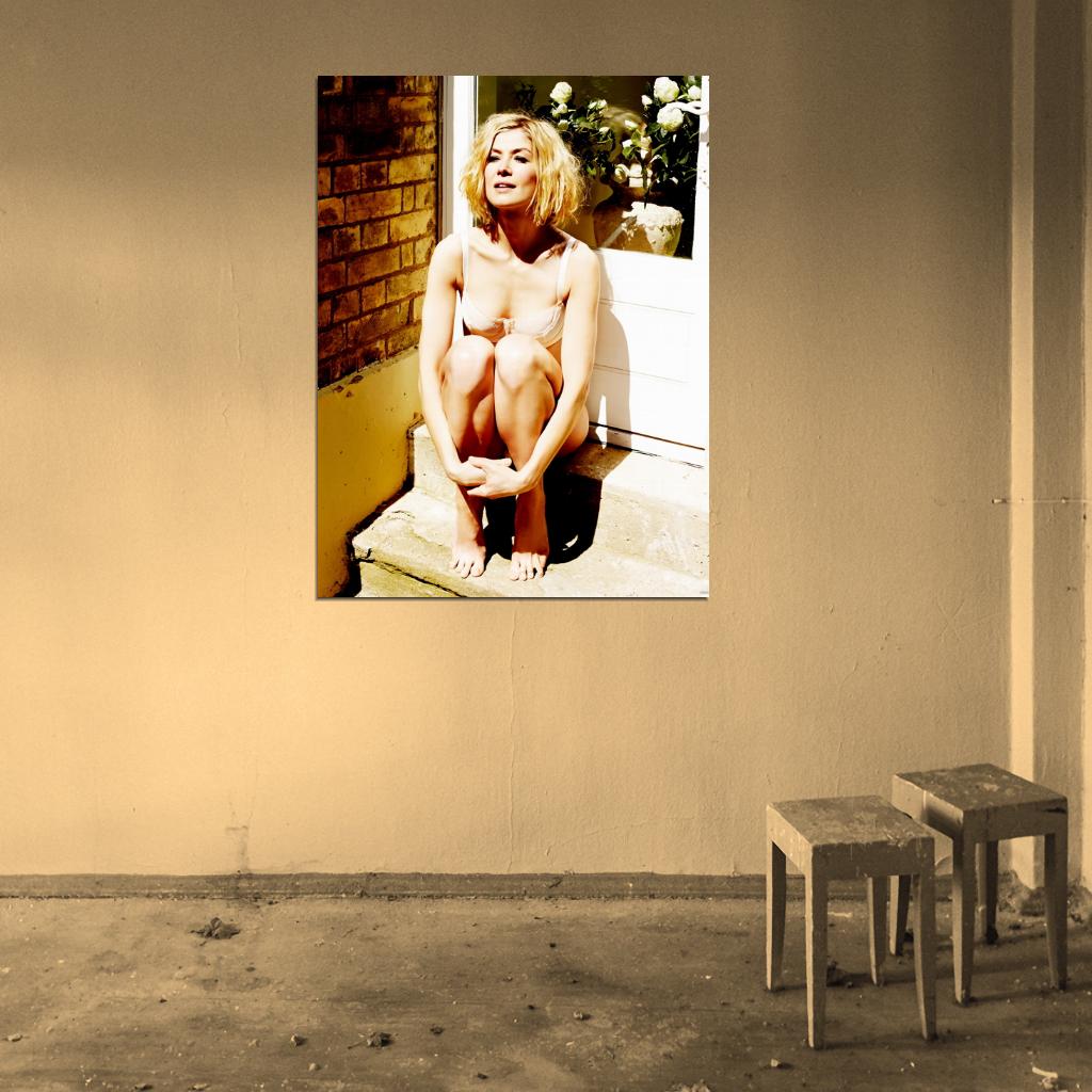 Rosamund Pike Beautiful Lingerie Actress Wall Art Print Poster