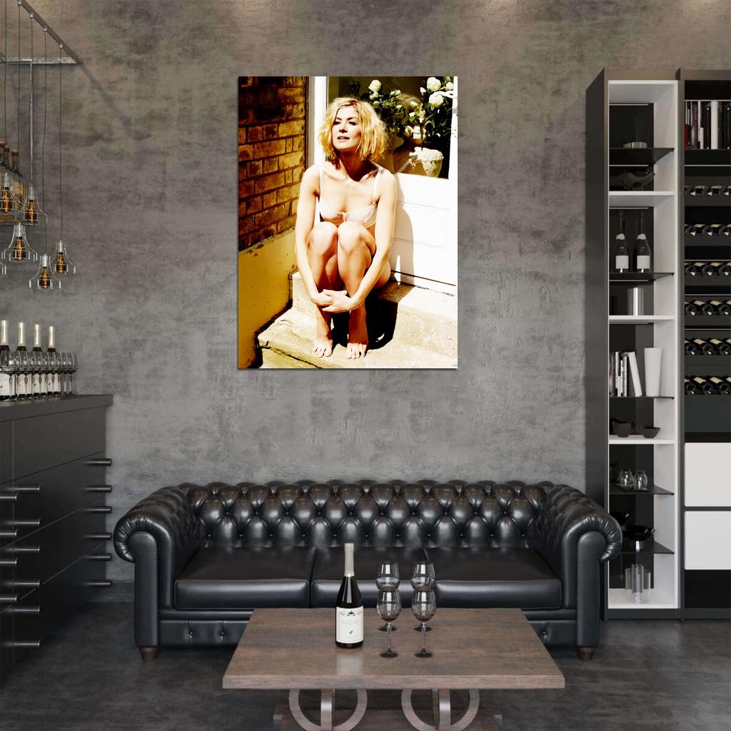Rosamund Pike Beautiful Lingerie Actress Wall Art Print Poster