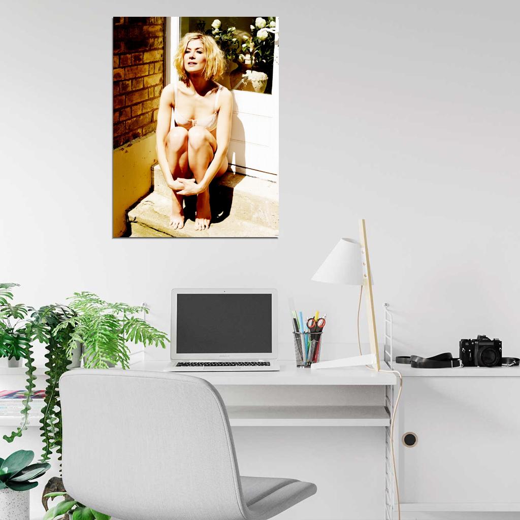 Rosamund Pike Beautiful Lingerie Actress Wall Art Print Poster