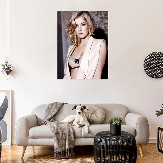 Rosamund Pike Sexy Lingerie Actress Wall Art Print Poster