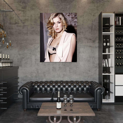 Rosamund Pike Sexy Lingerie Actress Wall Art Print Poster