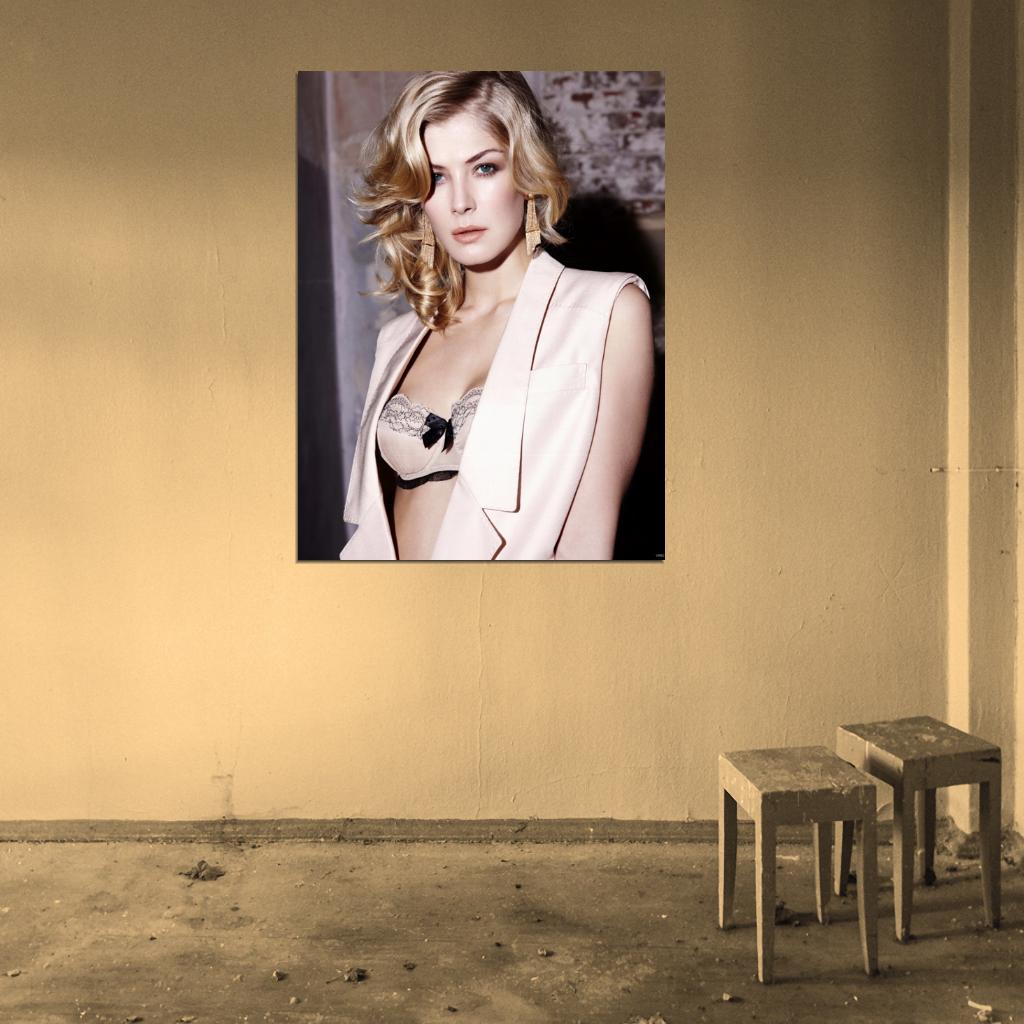 Rosamund Pike Sexy Lingerie Actress Wall Art Print Poster