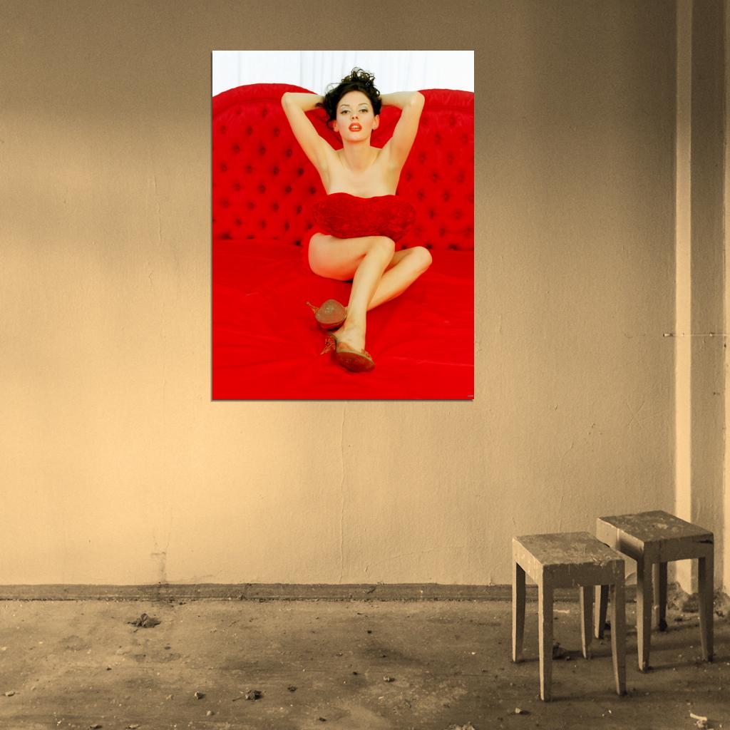 Rose McGowan Red Nude Sexy Hot Actress Wall Art Print Poster