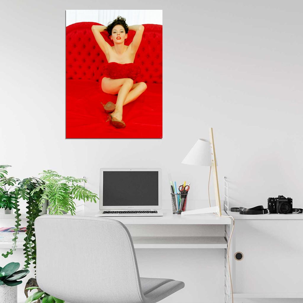 Rose McGowan Red Nude Sexy Hot Actress Wall Art Print Poster