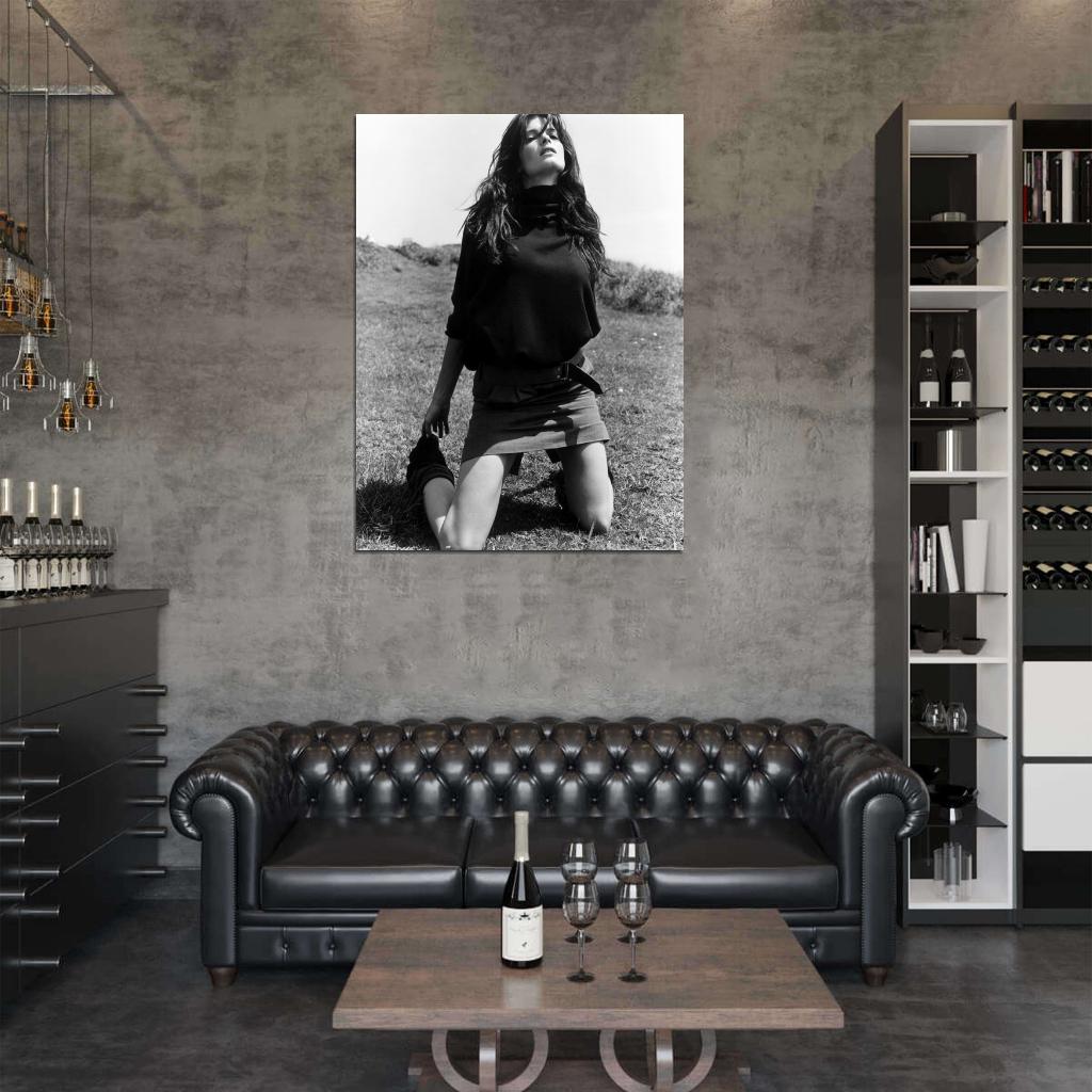 Stephanie Seymour Actress Model BW Wall Art Print Poster