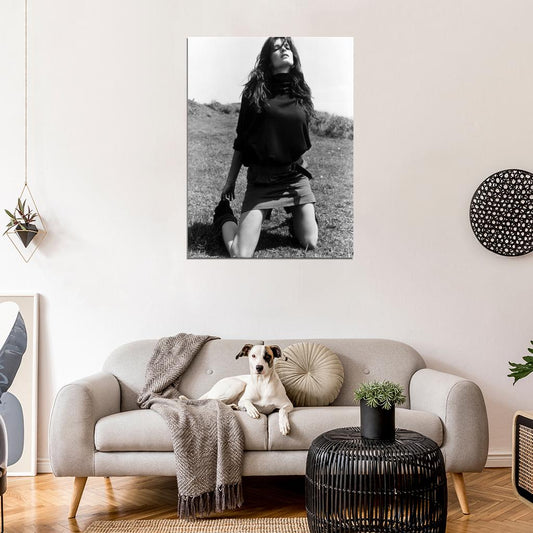 Stephanie Seymour Actress Model BW Wall Art Print Poster