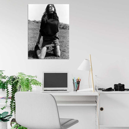 Stephanie Seymour Actress Model BW Wall Art Print Poster