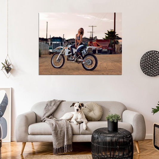 Vanessa Hudgens Motorcycle Hot Music Singer Wall Art Print Poster