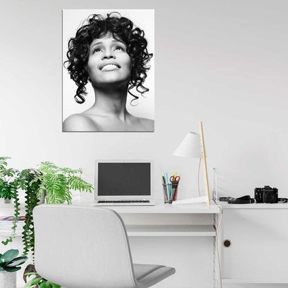Whitney Houston Cute Portrait Hot Music Singer Wall Art Print Poster