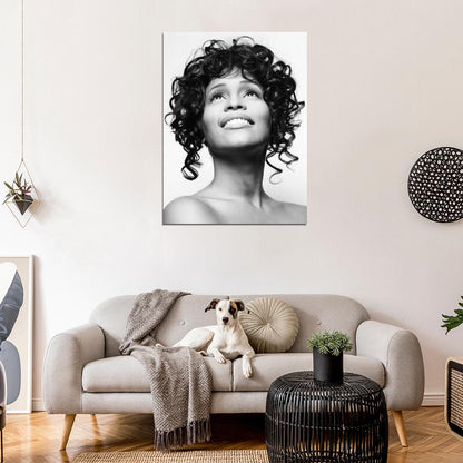Whitney Houston Cute Portrait Hot Music Singer Wall Art Print Poster