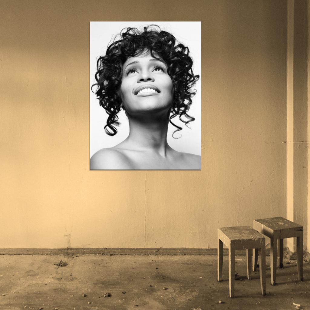 Whitney Houston Cute Portrait Hot Music Singer Wall Art Print Poster