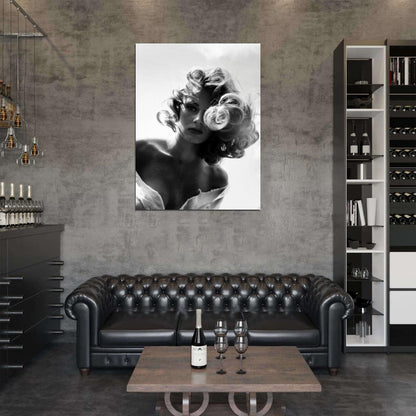 Anita Ekberg Actress Old Retro Vintage BW Wall Art Print Poster