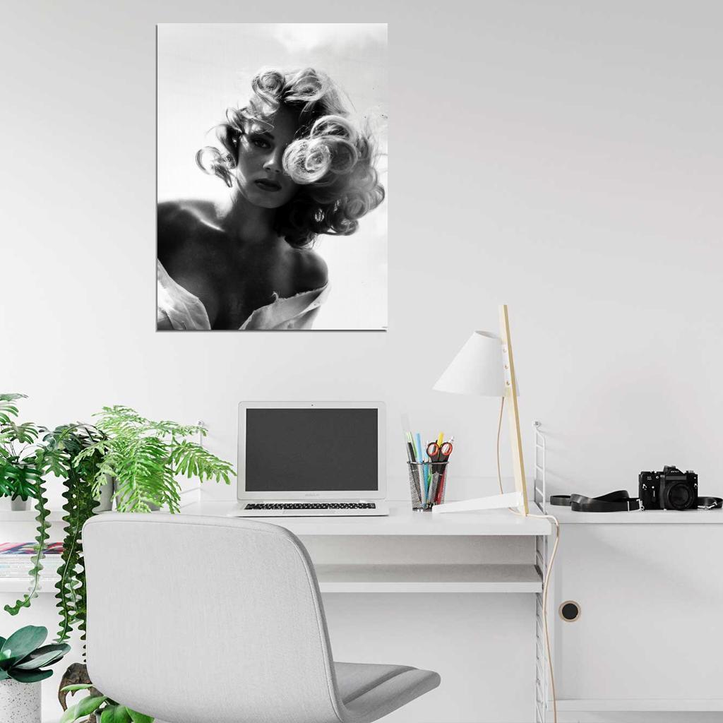 Anita Ekberg Actress Old Retro Vintage BW Wall Art Print Poster