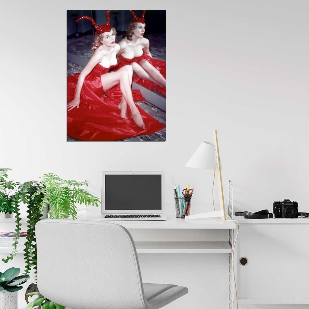 Anita Ekberg Actress Red Old Retro Vintage Wall Art Print Poster