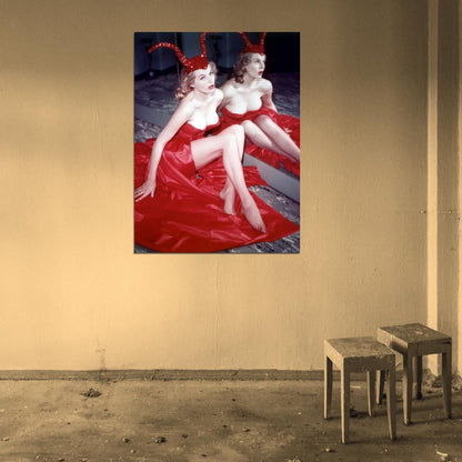 Anita Ekberg Actress Red Old Retro Vintage Wall Art Print Poster