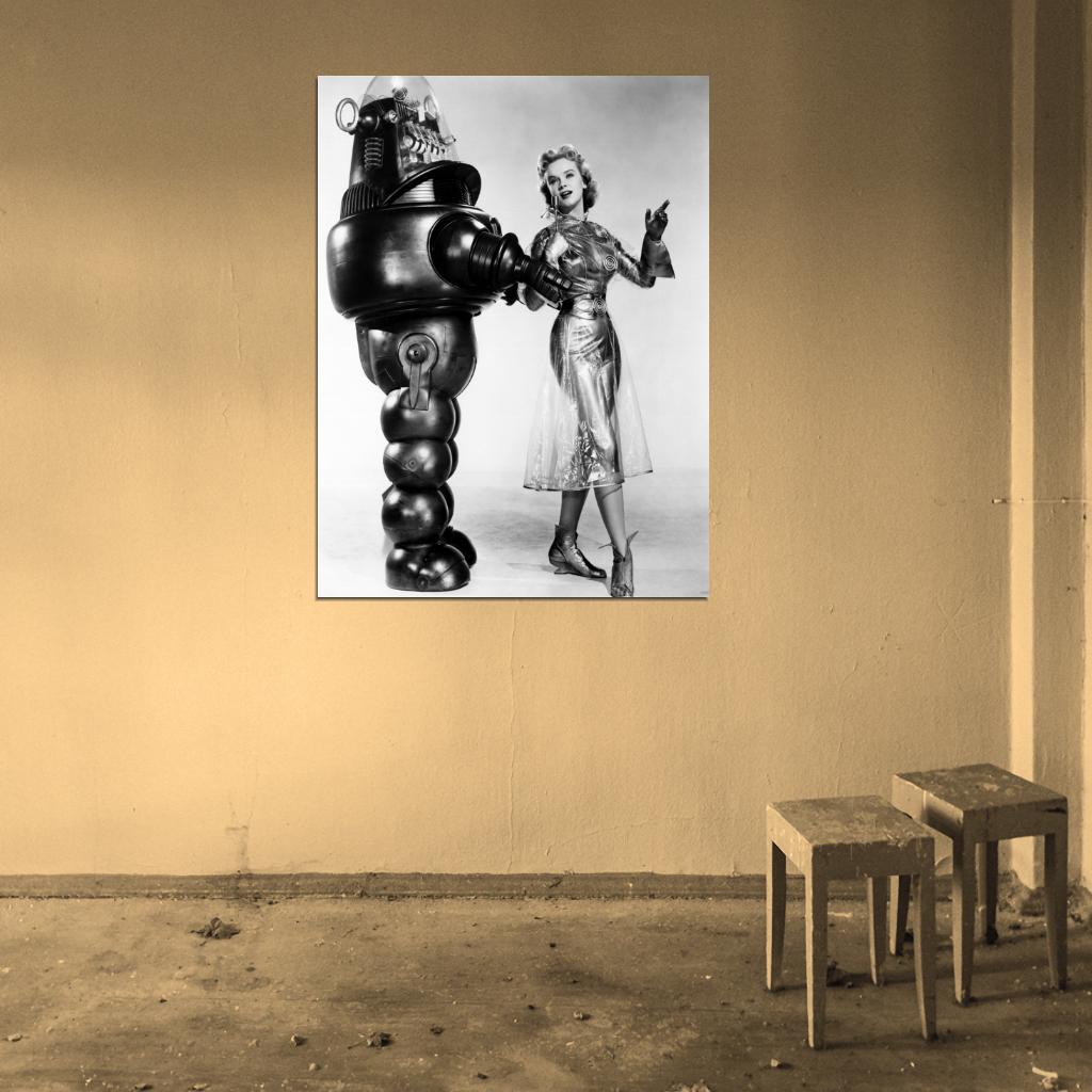 Anne Francis Forbidden Planet Retro Vintage BW Wall Art Print Poster