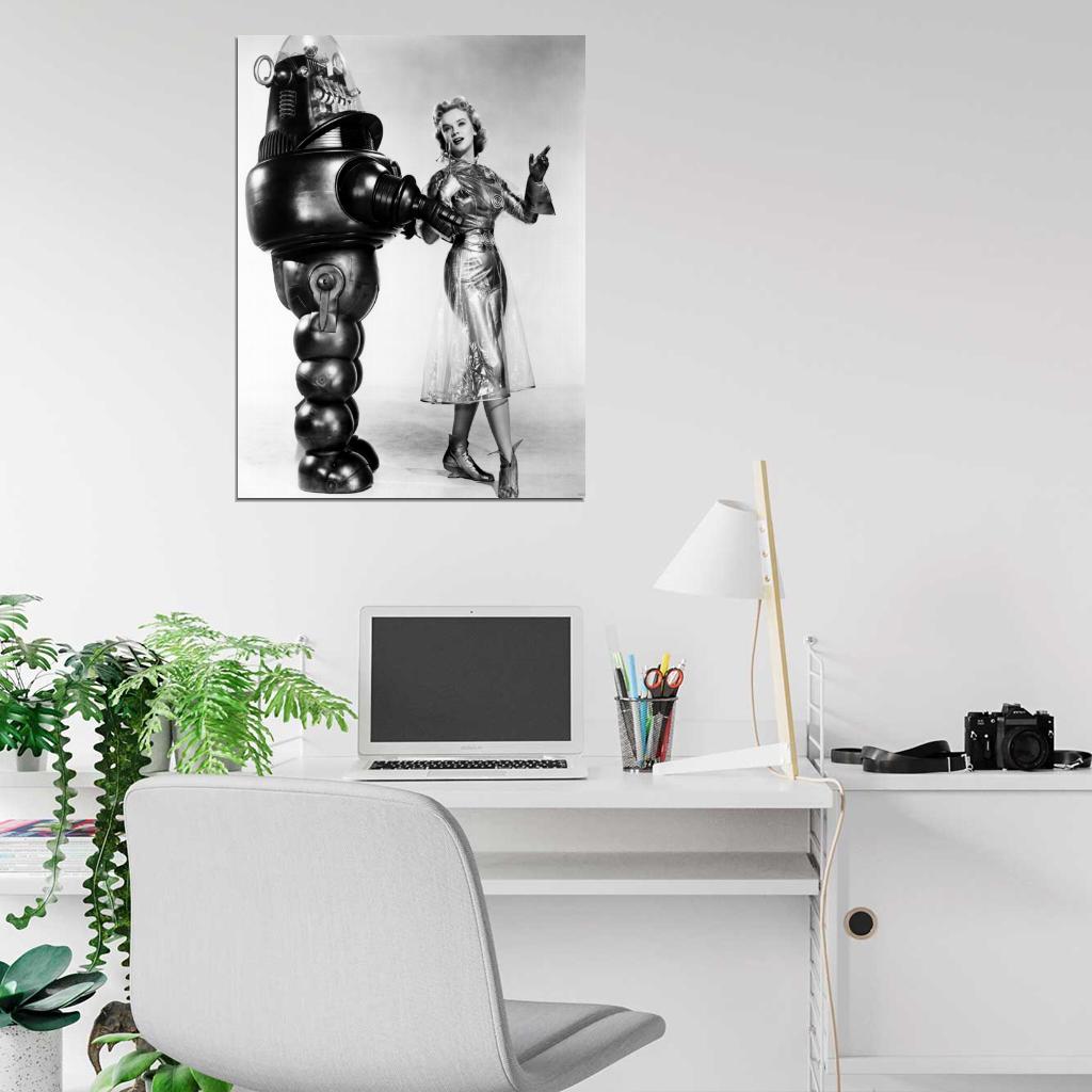 Anne Francis Forbidden Planet Retro Vintage BW Wall Art Print Poster