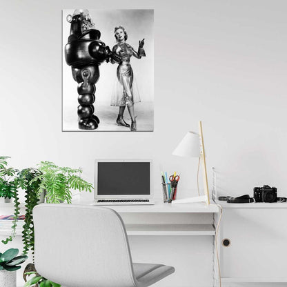 Anne Francis Forbidden Planet Retro Vintage BW Wall Art Print Poster