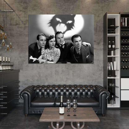 The Cat And The Canary 1927 Retro Movie BW Wall Art Print Poster