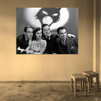 The Cat And The Canary 1927 Retro Movie BW Wall Art Print Poster