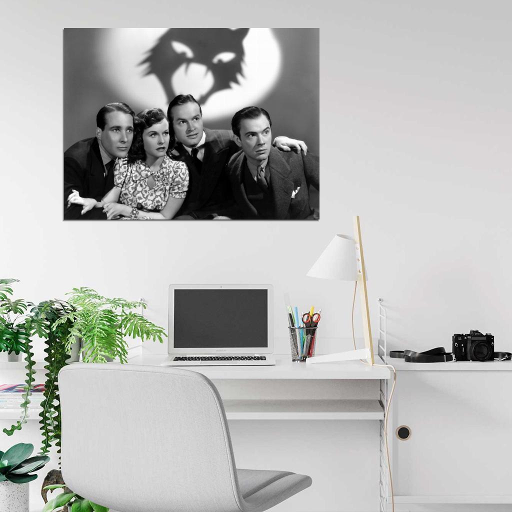 The Cat And The Canary 1927 Retro Movie BW Wall Art Print Poster