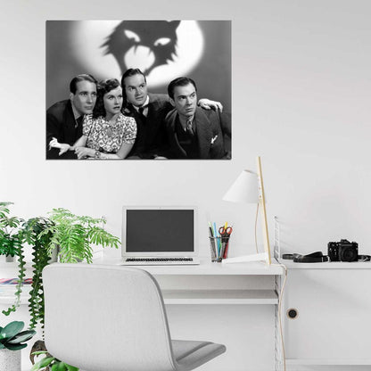 The Cat And The Canary 1927 Retro Movie BW Wall Art Print Poster