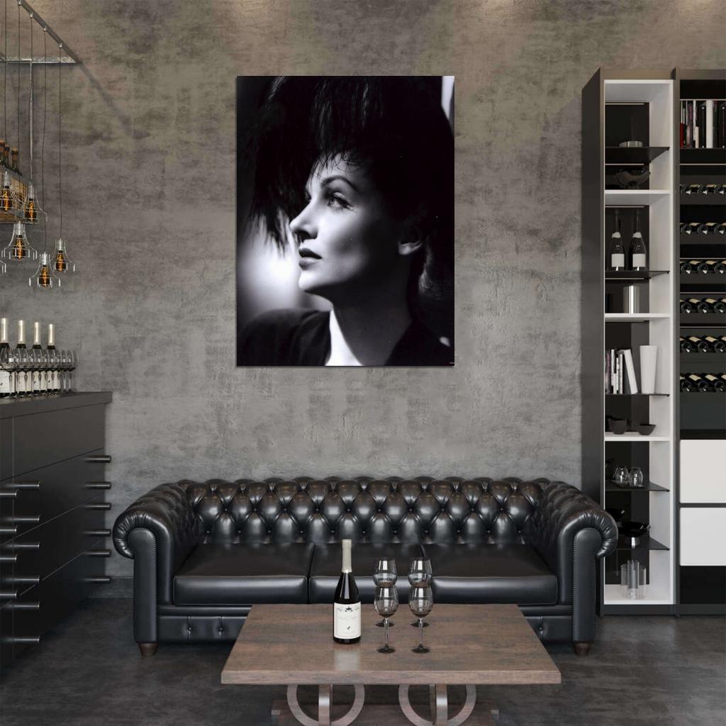 Carole Lombard Portrait Old Retro Vintage BW Wall Art Print Poster