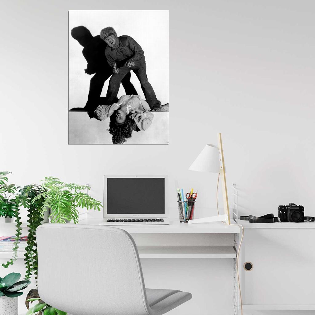 Evelyn Ankers The Wolf Man 1941 Retro Movie BW Wall Art Print Poster