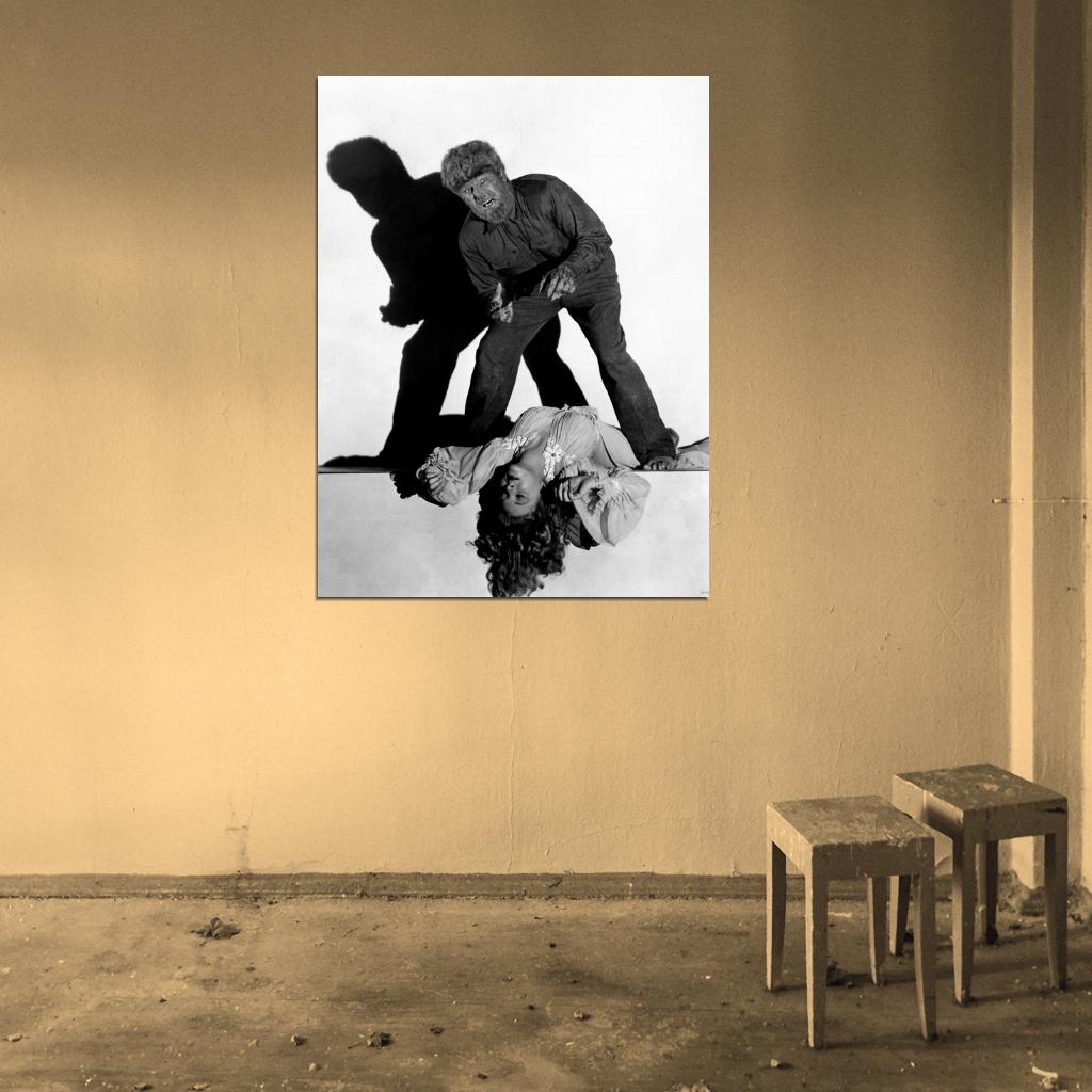 Evelyn Ankers The Wolf Man 1941 Retro Movie BW Wall Art Print Poster