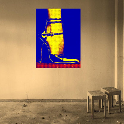 Fashion Pop Art Female Shoe Modern Design Wall Art Print Poster