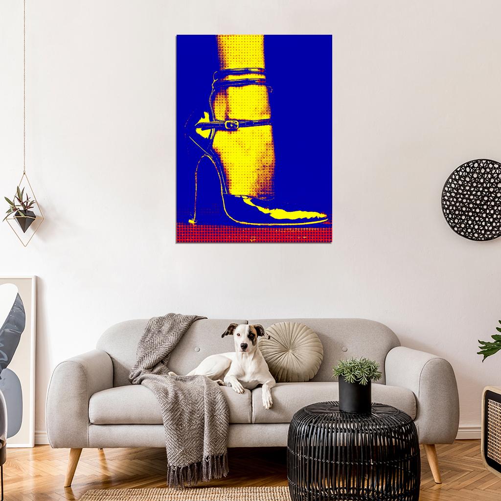 Fashion Pop Art Female Shoe Modern Design Wall Art Print Poster