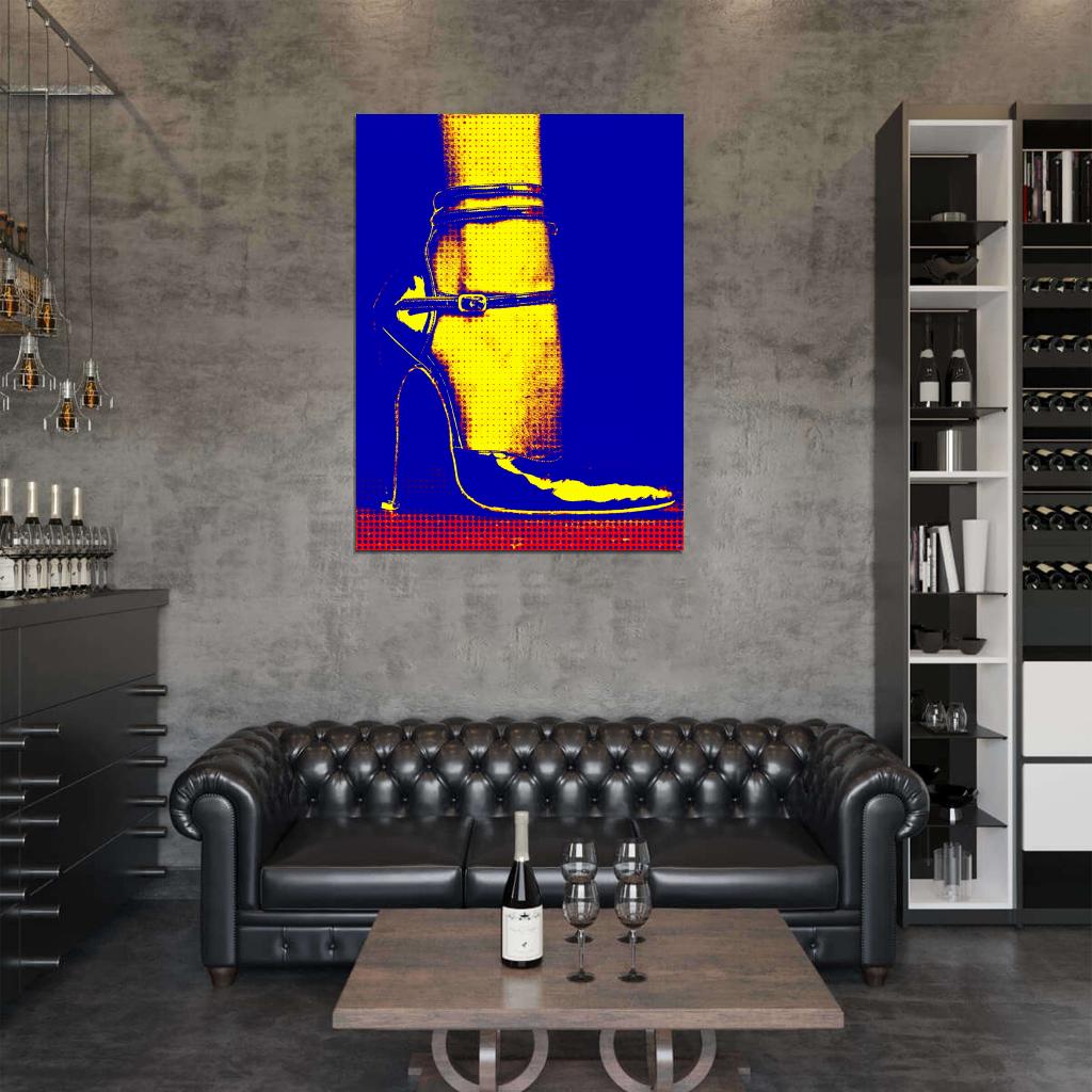 Fashion Pop Art Female Shoe Modern Design Wall Art Print Poster