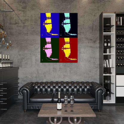 Fashion Pop Art Female Shoe Modern Retro Wall Art Print Poster