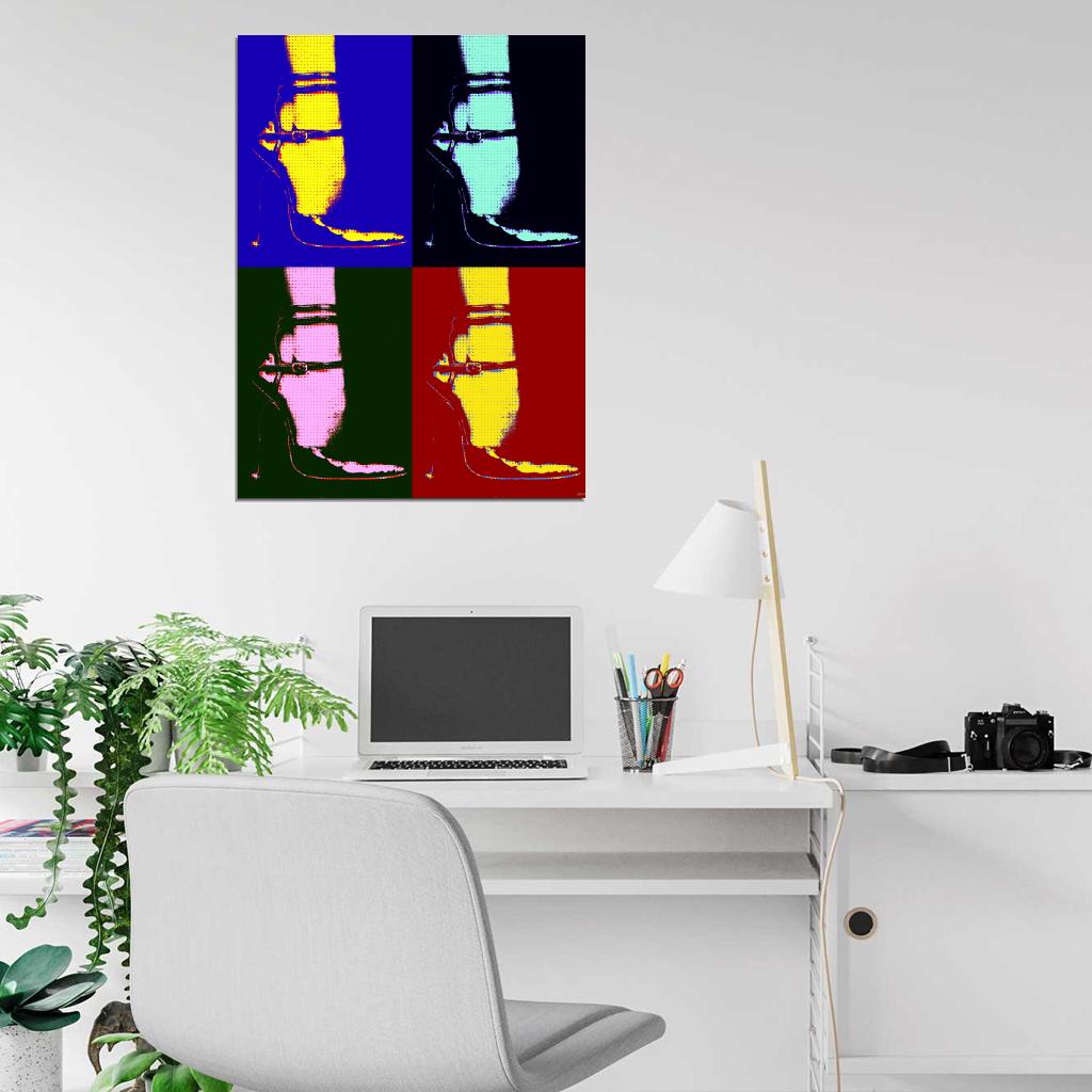 Fashion Pop Art Female Shoe Modern Retro Wall Art Print Poster