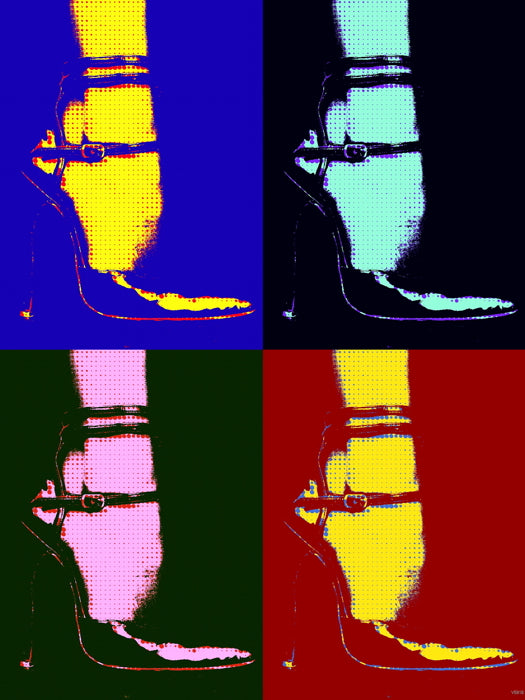 Fashion Pop Art Female Shoe Modern Retro Wall Art Print Poster
