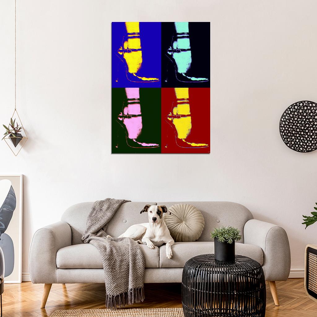 Fashion Pop Art Female Shoe Modern Retro Wall Art Print Poster