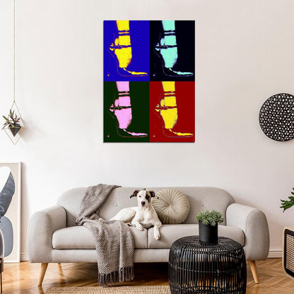 Fashion Pop Art Female Shoe Modern Retro Wall Art Print Poster