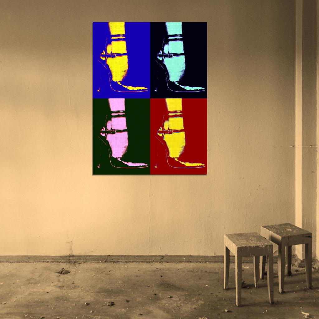 Fashion Pop Art Female Shoe Modern Retro Wall Art Print Poster