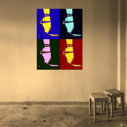 Fashion Pop Art Female Shoe Modern Retro Wall Art Print Poster