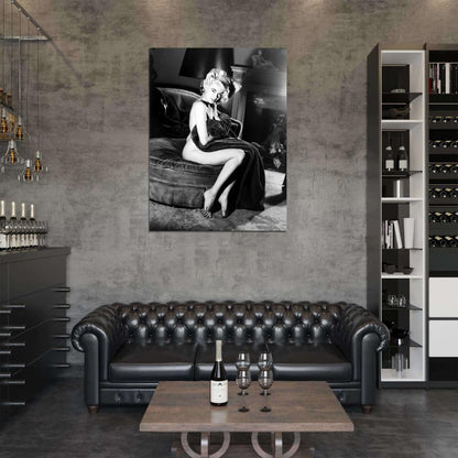 Jayne Mansfield 1950 Hot Retro Vintage BW Wall Art Print Poster