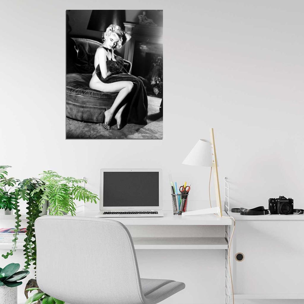 Jayne Mansfield 1950 Hot Retro Vintage BW Wall Art Print Poster