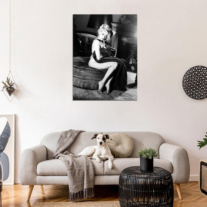 Jayne Mansfield 1950 Hot Retro Vintage BW Wall Art Print Poster