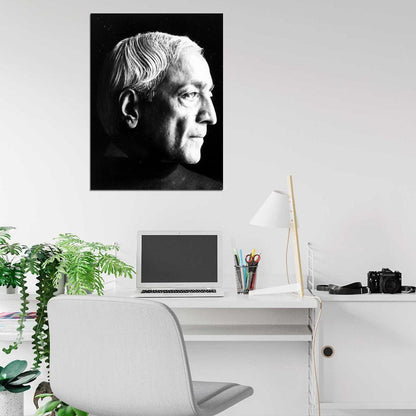 Jiddu Krishnamurti Portrait Retro Vintage BW Wall Art Print Poster