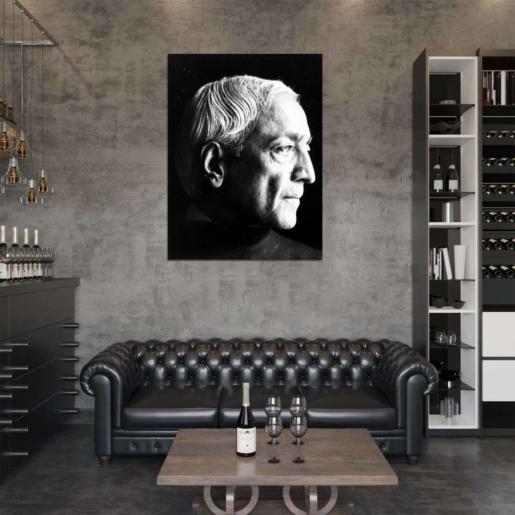 Jiddu Krishnamurti Portrait Retro Vintage BW Wall Art Print Poster