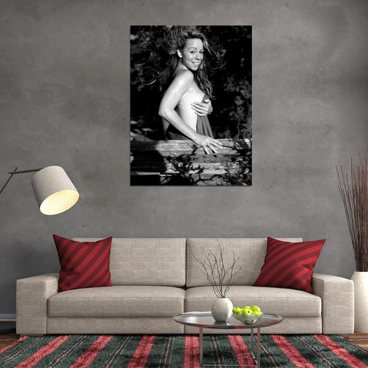 Mariah Carey Sexy Hot Pop Singer Music BW Wall Art Print Poster