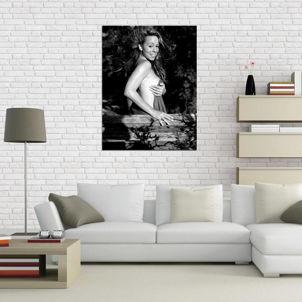 Mariah Carey Sexy Hot Pop Singer Music BW Wall Art Print Poster