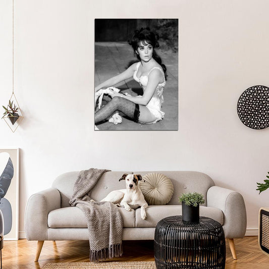 Natalie Wood Sexy Hot Retro Vintage Actress BW Wall Art Print Poster